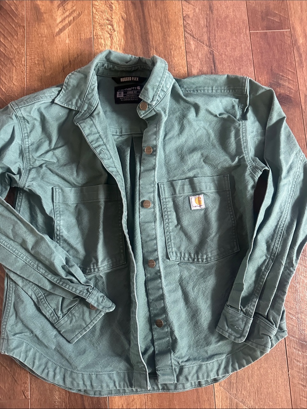 Carhartt Green Rugged Flex Loose Fit Jean Jacket XS Womens